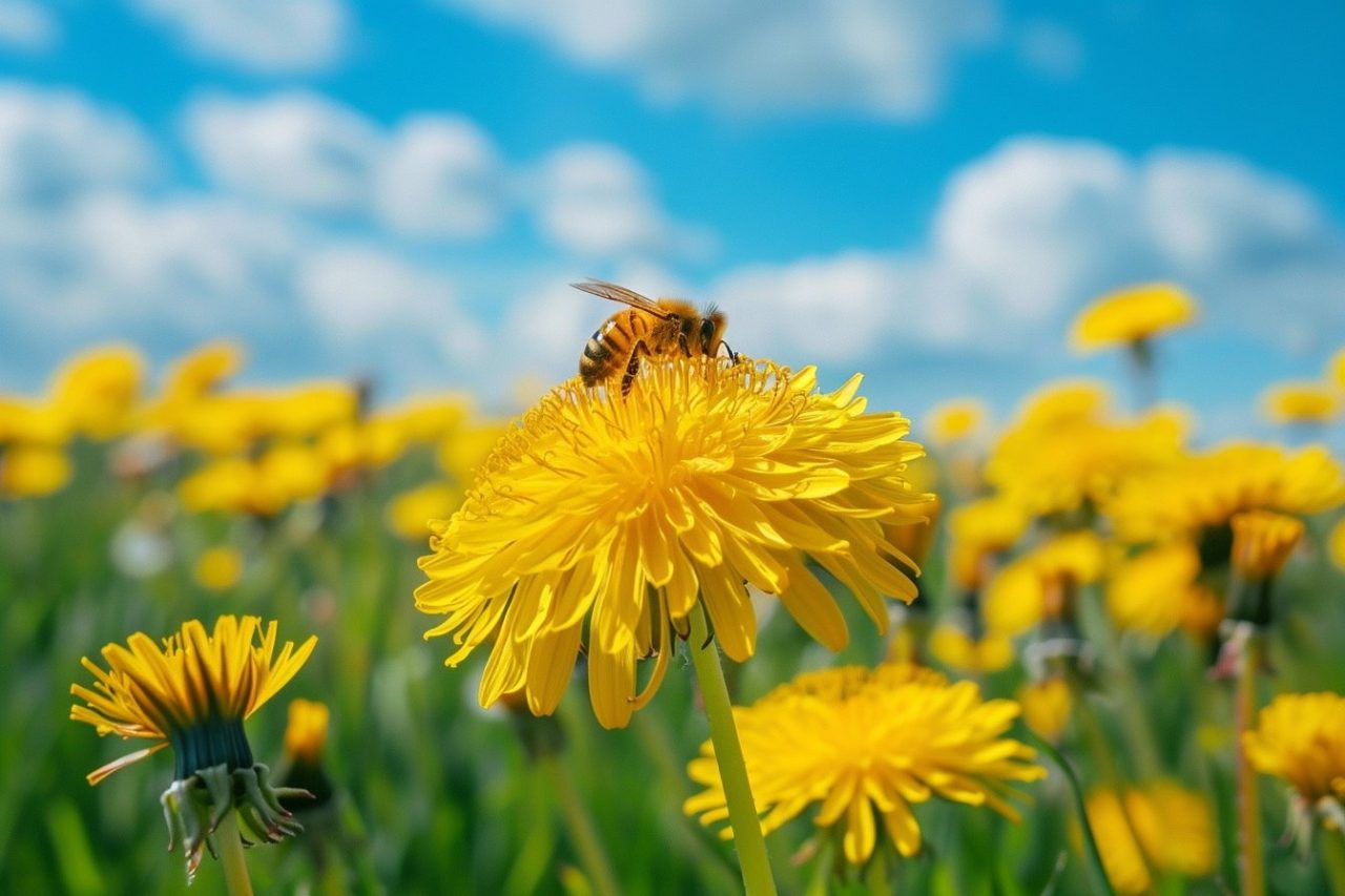 wildlife photography of bee