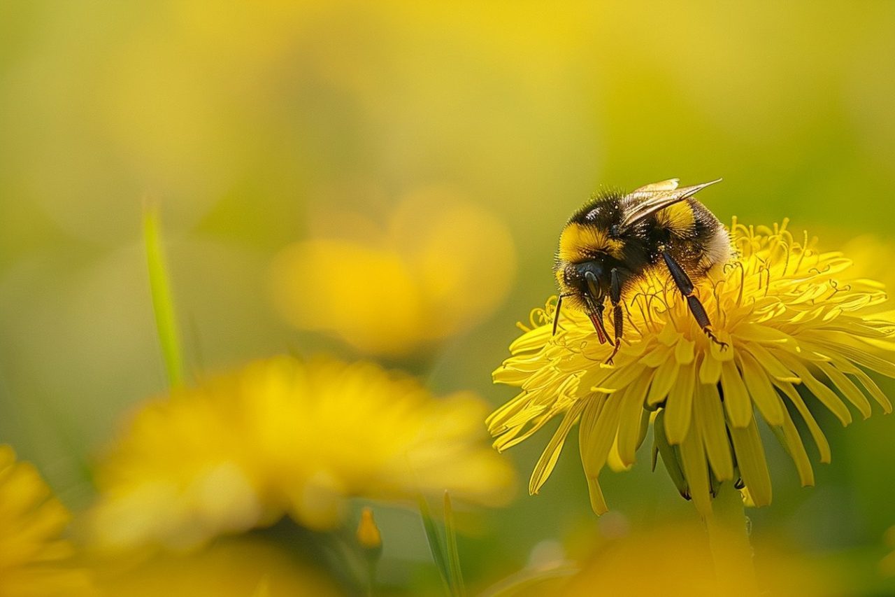 wildlife photography of bee