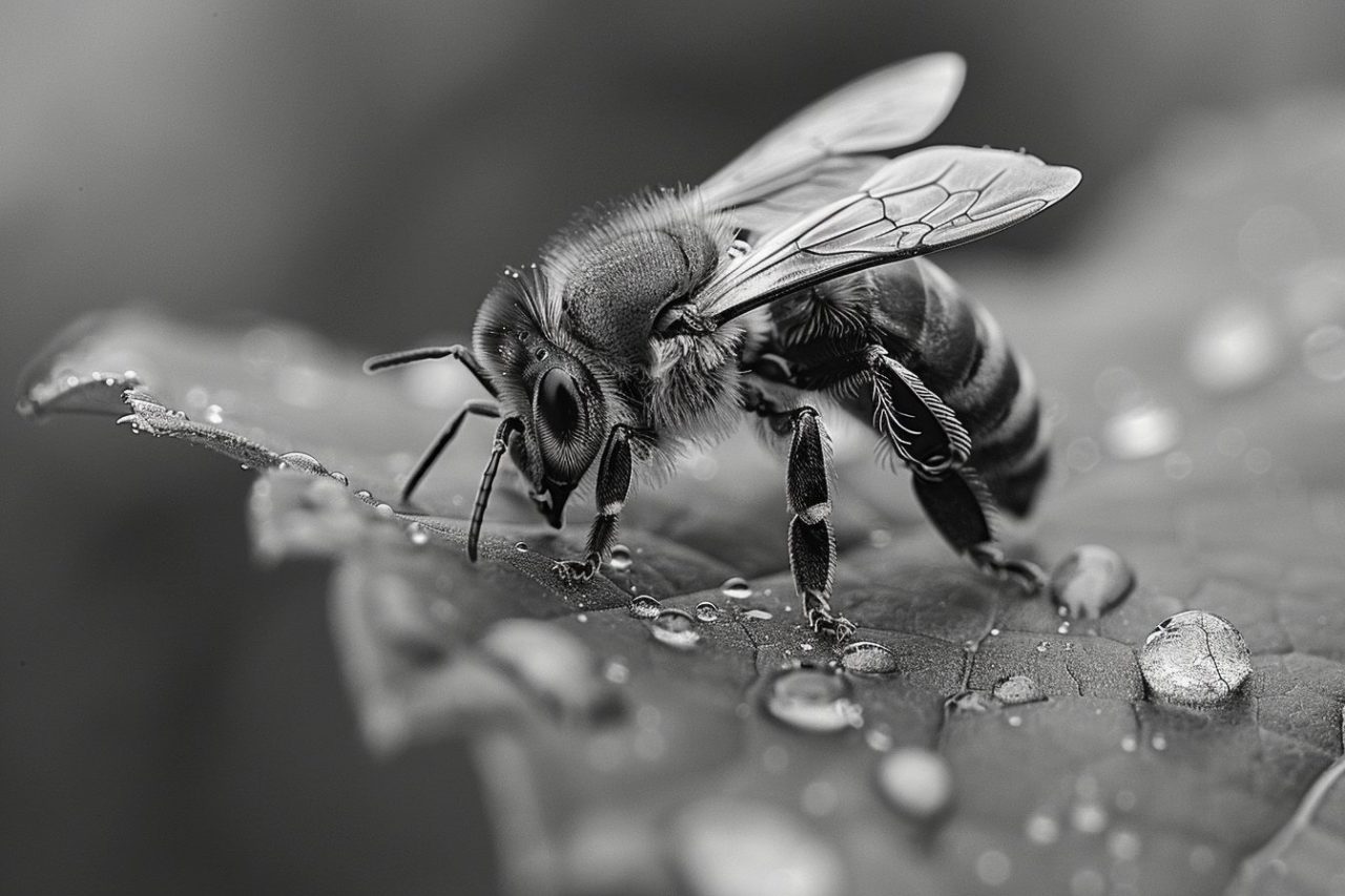 wildlife photography of bee