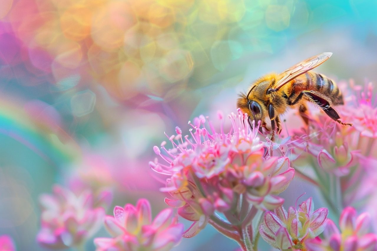 wildlife photography of bee