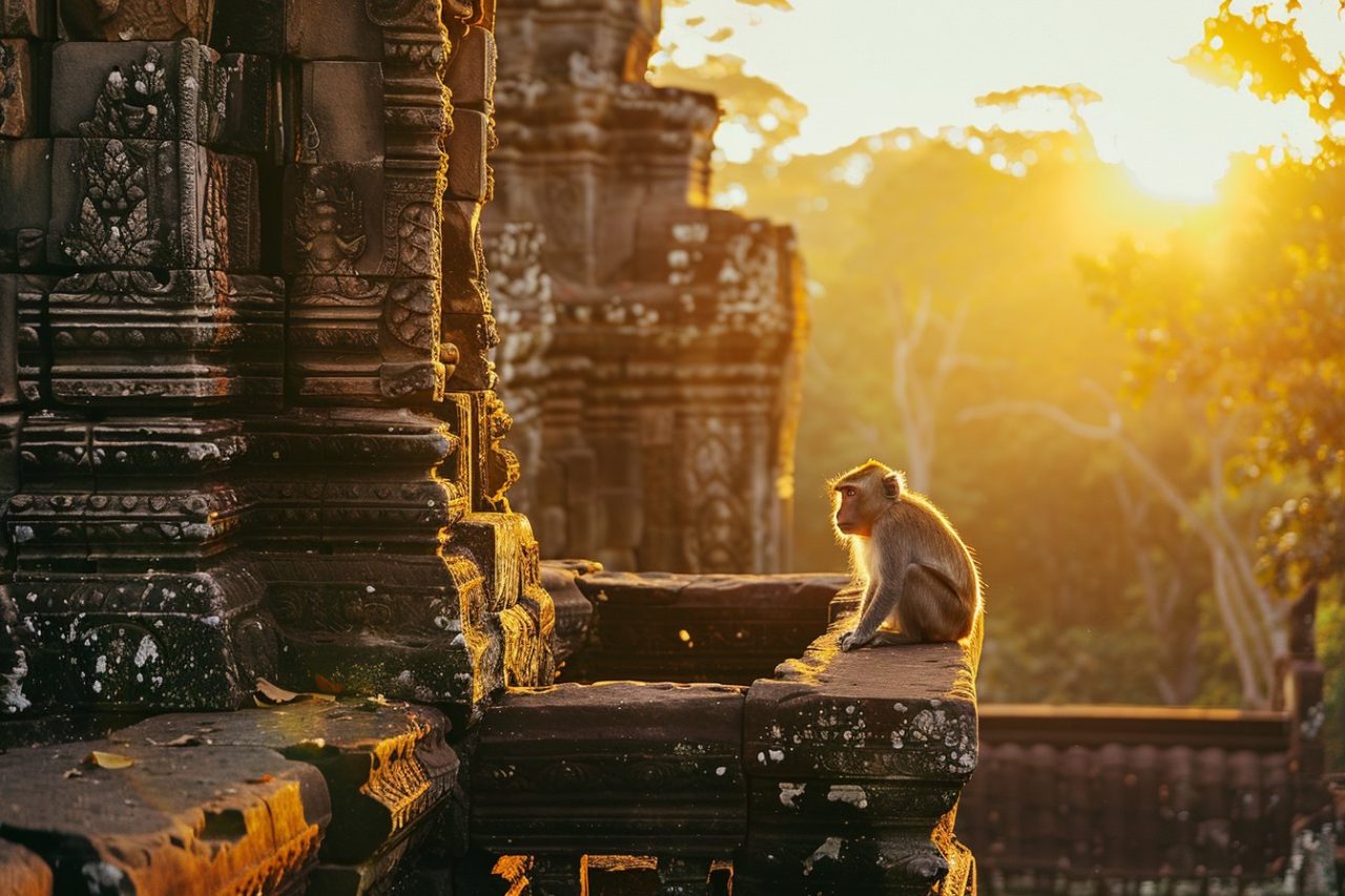 wildlife photography of monkey