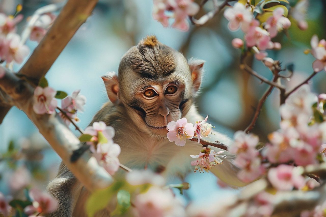 wildlife photography of monkey