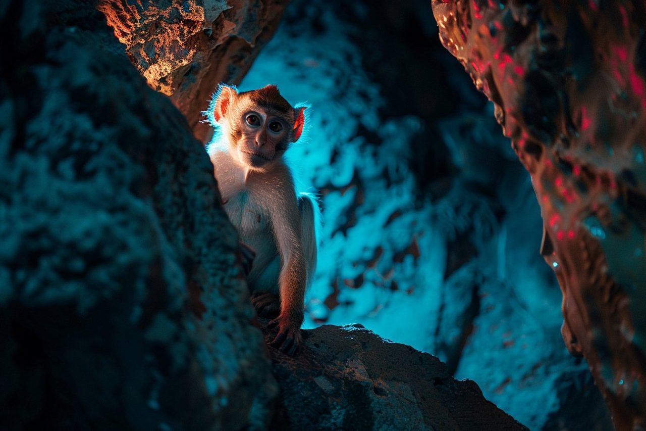wildlife photography of monkey