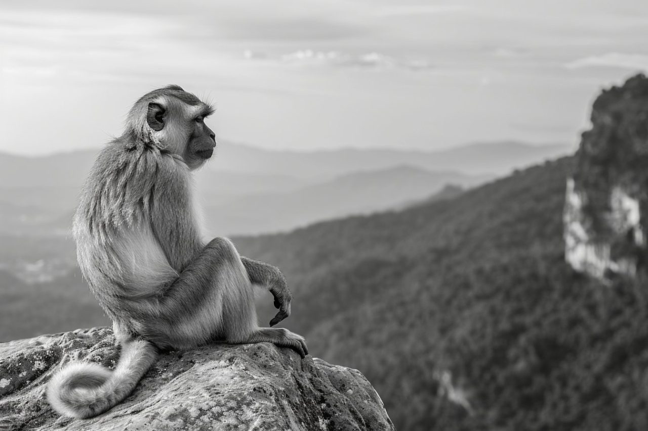 wildlife photography of monkey