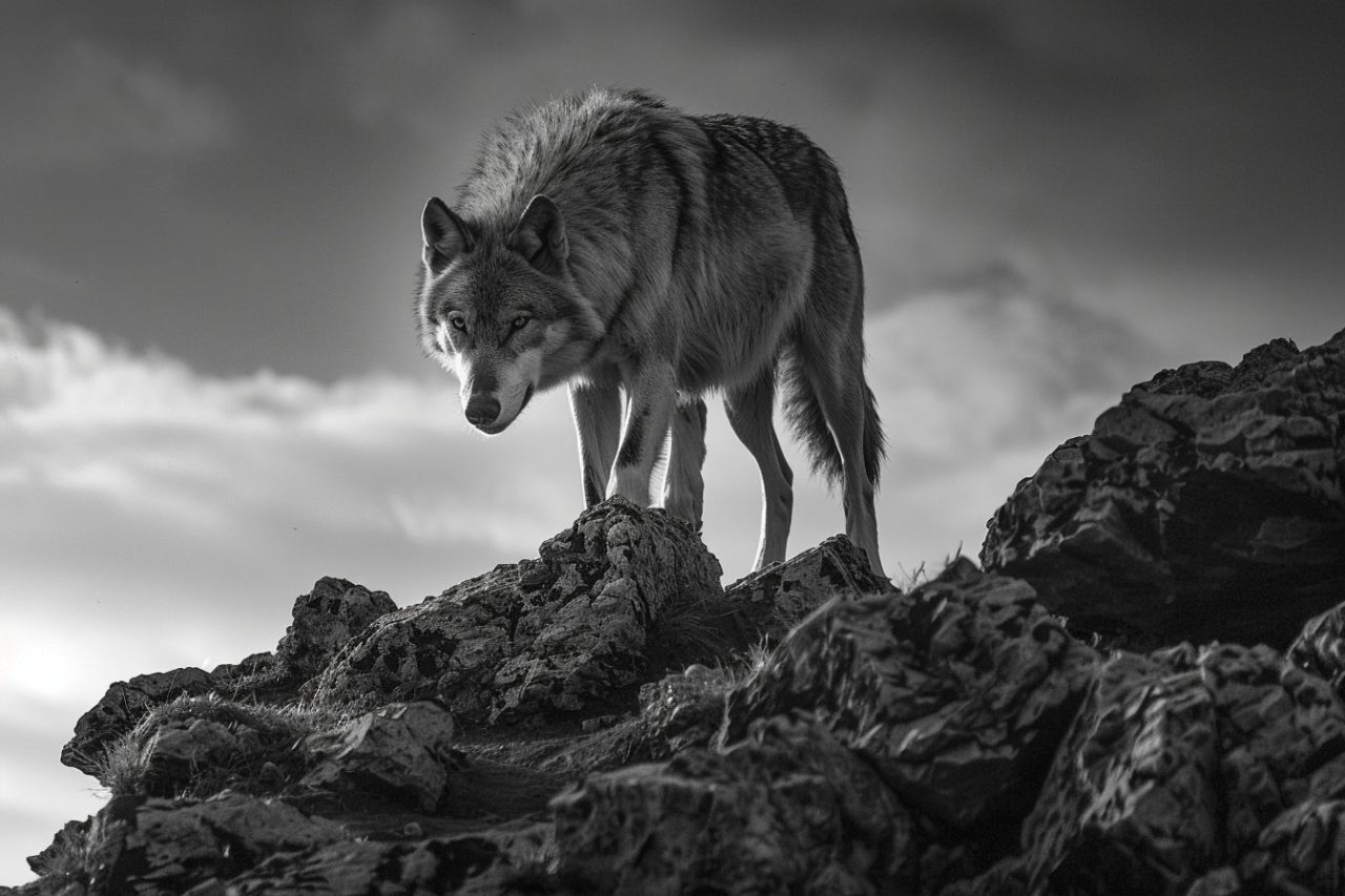 wildlife photography of wolf